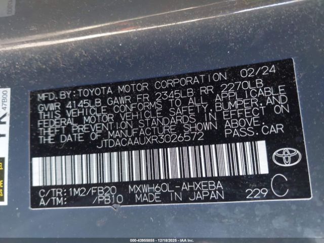 2024 TOYOTA PRIUS JTDACAAUXR3026572 Photo 8