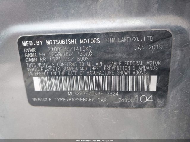 2019 MITSUBISHI MIRAGE G4 ML32F3FJ5KHF12324 Photo 8