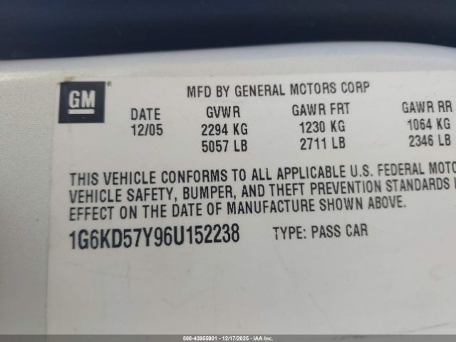 2006 CADILLAC DTS 1G6KD57Y96U152238 Photo 8