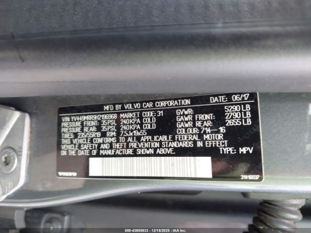 2017 VOLVO XC60 YV449MRR9H2196968 Photo 8