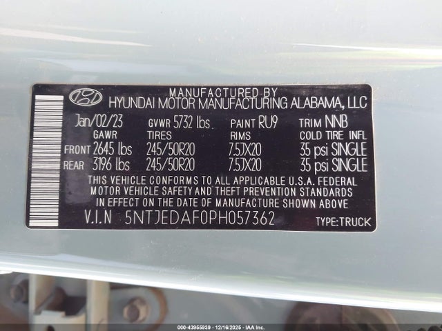 2023 HYUNDAI SANTA CRUZ 5NTJEDAF0PH057362 Photo 8