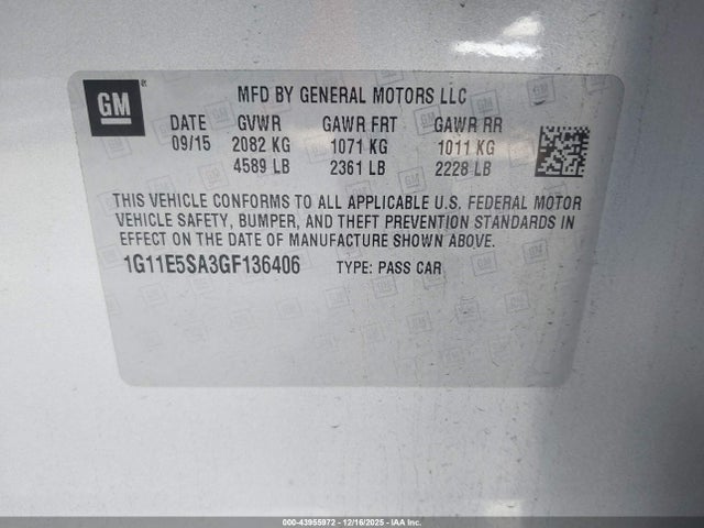 Chevrolet Malibu Limited Ltz 2016 1G11E5SA3GF136406 Image 9