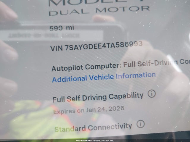 Продаж на аукціоні авто 2026 Tesla Model Y Long Range Launch Series/premium All-wheel Drive, vin: 7SAYGDEE4TA586993, номер лоту: 43956040