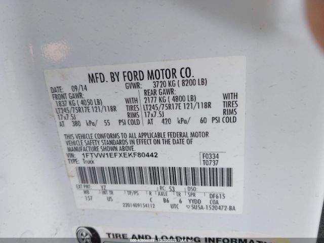 2014 FORD F-150 1FTVW1EFXEKF80442 Photo 8