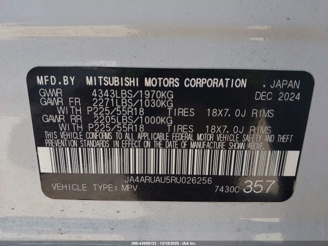2024 MITSUBISHI OUTLANDER SPORT JA4ARUAU5RU026256 Photo 8