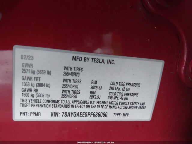 2023 TESLA MODEL Y 7SAYGAEE5PF686060 Photo 8