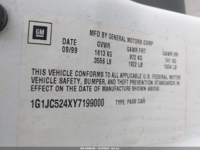 2000 CHEVROLET CAVALIER 1G1JC524XY7199000 Photo 8