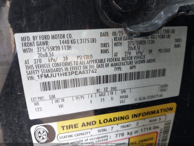 1FMJU1H83PEA63742 Ford Expedition Xlt