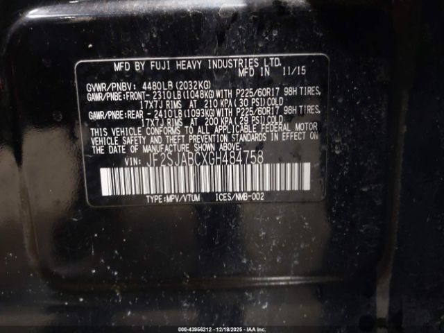 2016 SUBARU FORESTER JF2SJABCXGH484758 Photo 8