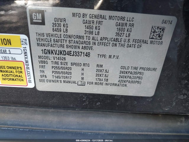 2014 CHEVROLET TRAVERSE 1GNKVJKD4EJ337148 Photo 8