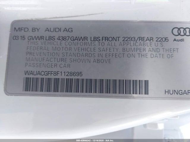 2015 AUDI A3 WAUACGFF8F1128695 Photo 8