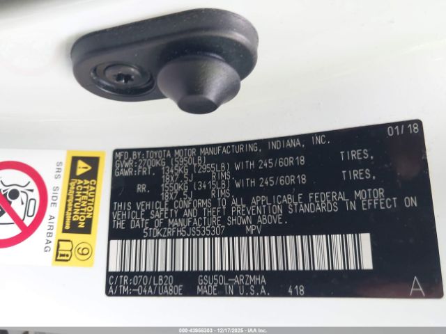 2018 TOYOTA HIGHLANDER 5TDKZRFH5JS535307 Photo 8