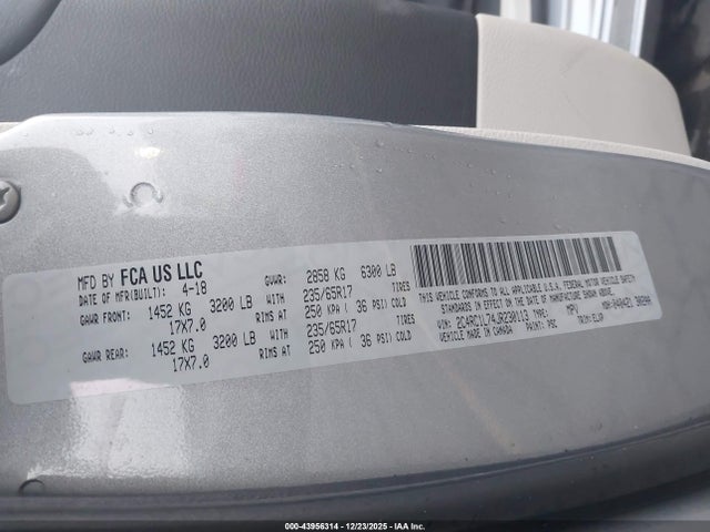 2C4RC1L74JR230113 Chrysler Pacifica Hybrid Touring L