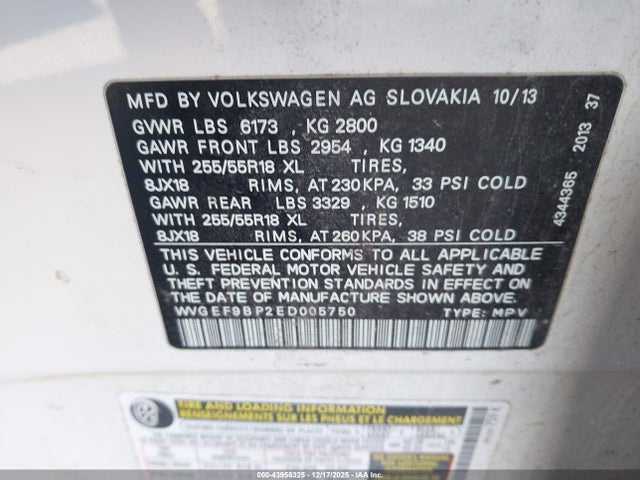 2014 VOLKSWAGEN TOUAREG WVGEF9BP2ED005750 Photo 8