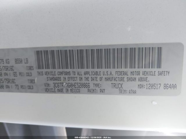 2017 RAM PROMASTER 1500 3C6TRVAG0HE520866 Photo 8