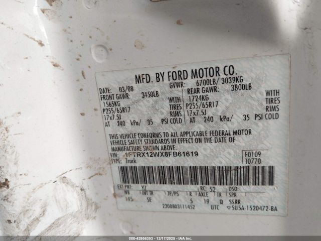 2008 FORD F-150 1FTRX12WX8FB61619 Photo 8