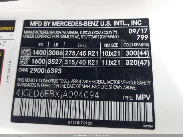 2018 MERCEDES-BENZ AMG GLE 43 COUPE 4JGED6EBXJA094094 Photo 8