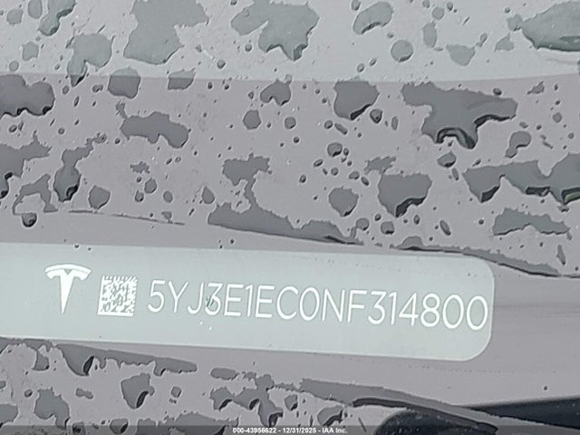 2022 TESLA MODEL 3 5YJ3E1EC0NF314800 Photo 8