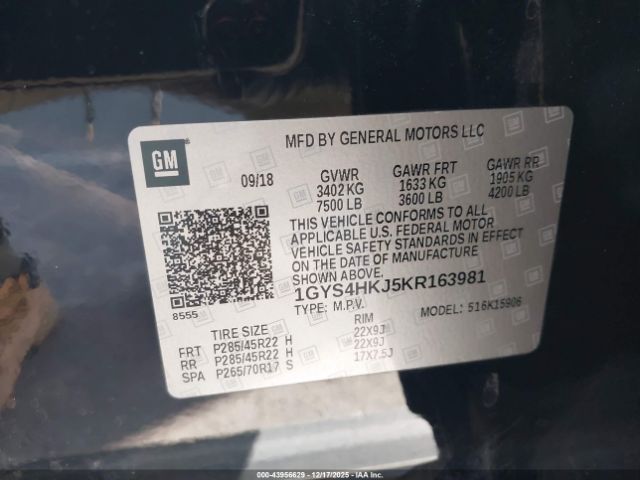 2019 CADILLAC ESCALADE ESV 1GYS4HKJ5KR163981 Photo 8