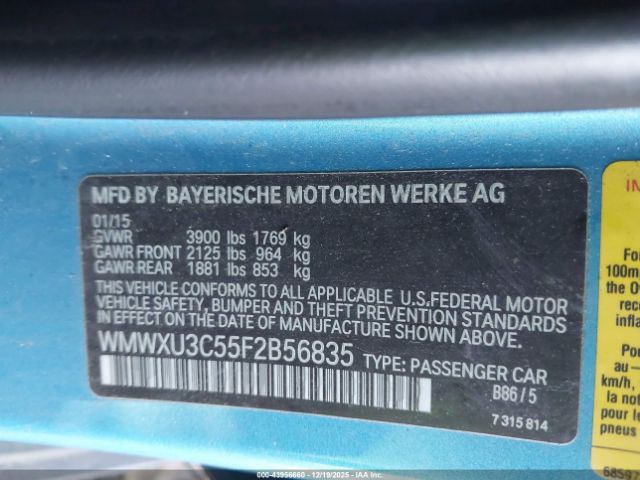 2015 MINI HARDTOP WMWXU3C55F2B56835 Photo 8