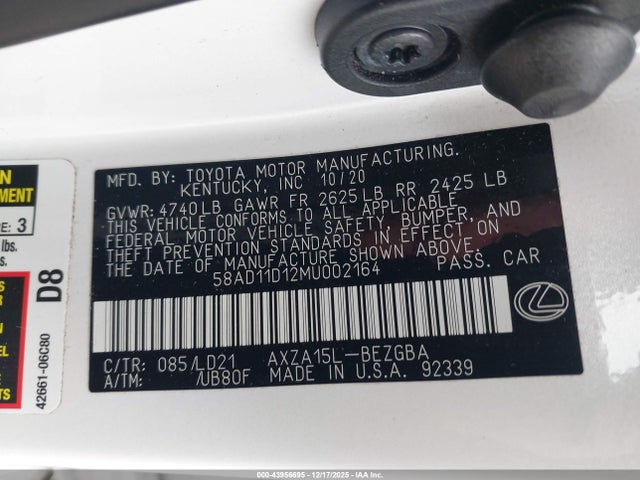 2021 LEXUS ES 250 58AD11D12MU002164 Photo 8