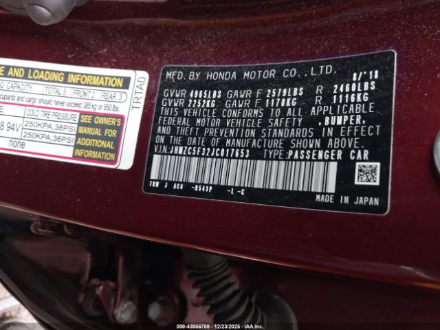 2018 HONDA CLARITY PLUG-IN HYBRID JHMZC5F32JC017653 Photo 8