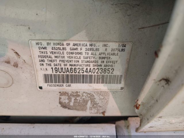 2004 ACURA TL 19UUA66254A023852 Photo 8