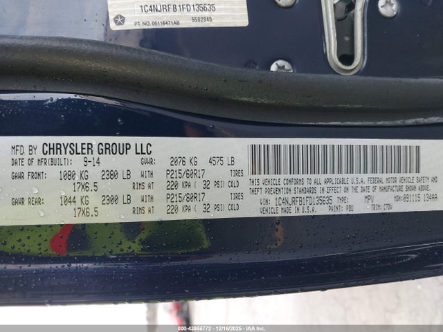 1C4NJRFB1FD135635 Jeep Patriot Latitude