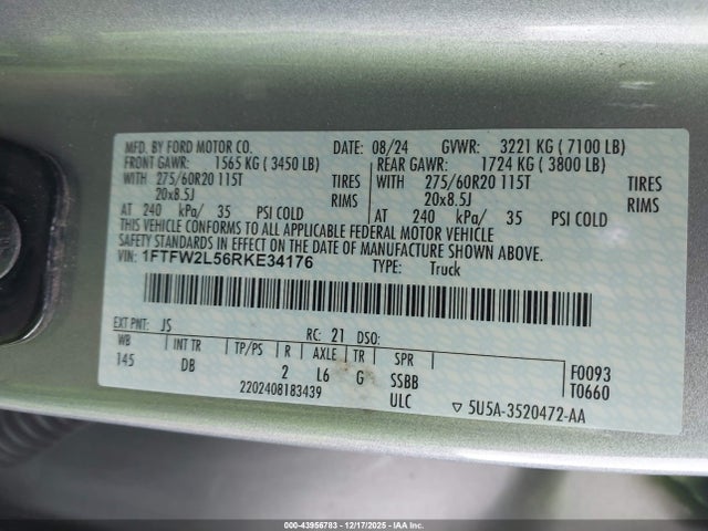 1FTFW2L56RKE34176 Ford F-150 Stx