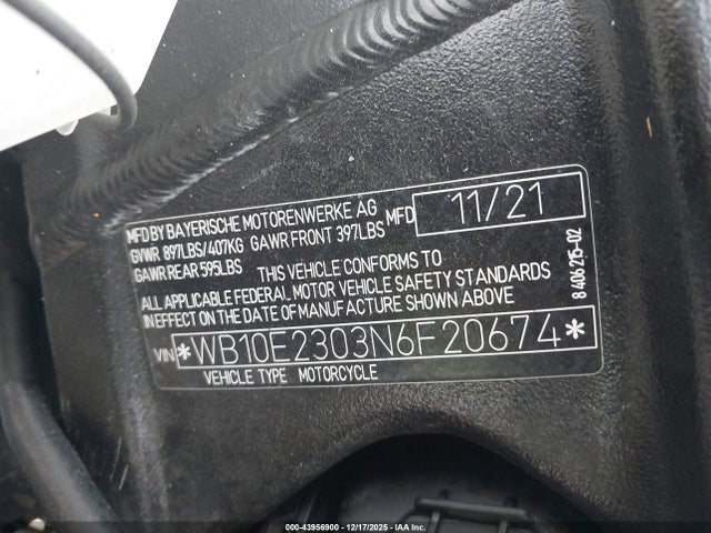 WB10E2303N6F20674 BMW S 1000 Rr