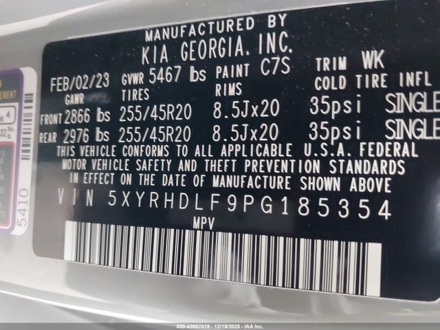 2023 KIA SORENTO 5XYRHDLF9PG185354 Photo 8