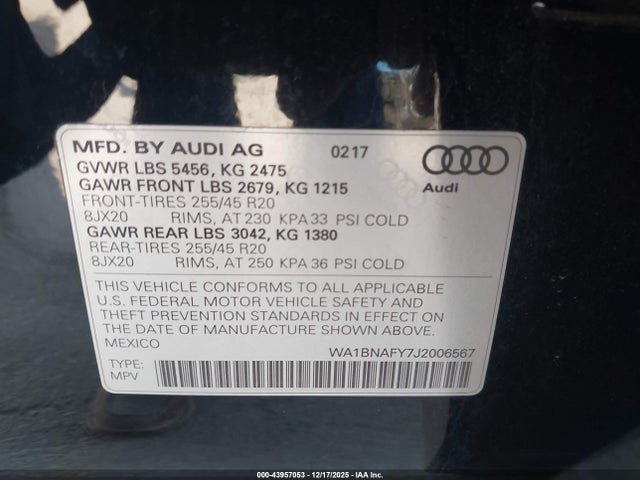 2018 AUDI Q5 WA1BNAFY7J2006567 Photo 8