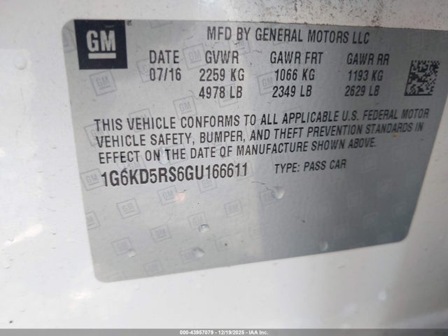 2016 CADILLAC CT6 1G6KD5RS6GU166611 Photo 8