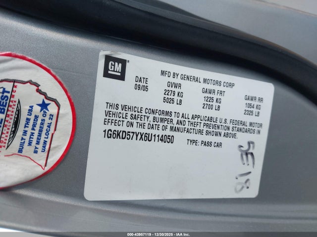 2006 CADILLAC DTS 1G6KD57YX6U114050 Photo 8