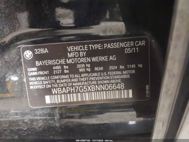 2011 BMW 328I WBAPH7G5XBNN06648 Photo 8