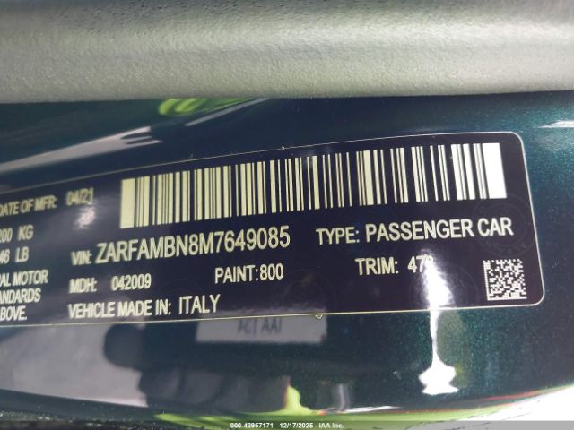 2021 ALFA ROMEO GIULIA ZARFAMBN8M7649085 Photo 8