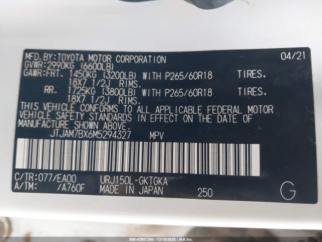 2021 LEXUS GX 460 JTJAM7BX6M5294327 Photo 8