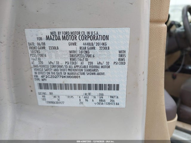Aukcja sprzedaży 2009 Mazda Tribute I Touring, vin: 4F2CZ02779KM00801, numer aukcji: 43957253