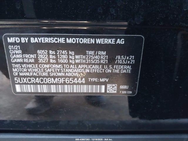 BMW X5 Sdrive40i 2021 5UXCR4C08M9F65444 Image 9