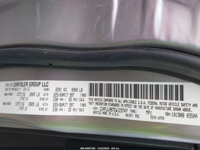 2014 JEEP CHEROKEE 1C4PJLAB7EW123747 Photo 8