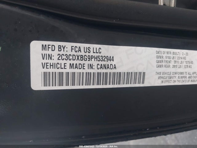 Dodge Charger Sxt 2023 2C3CDXBG9PH532944 Image 9