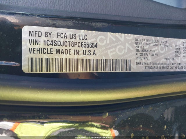 1C4SDJCT8PC655654 Dodge Durango R/t Plus Awd