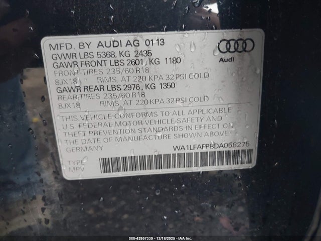 2013 AUDI Q5 WA1LFAFP8DA058275 Photo 8