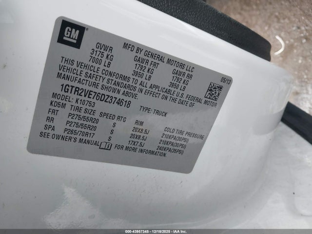 2013 GMC SIERRA 1500 1GTR2VE76DZ374618 Photo 8