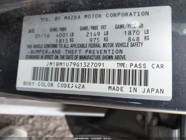 JM1BM1U79G1327091 Mazda Mazda3 I Sport