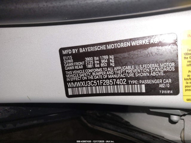 2015 MINI HARDTOP WMWXU3C51F2B57402 Photo 8