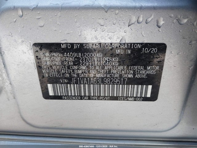 2020 SUBARU WRX JF1VA1A63L9829517 Photo 8