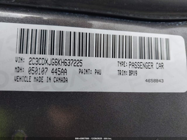 2019 DODGE CHARGER 2C3CDXJG6KH637225 Photo 8