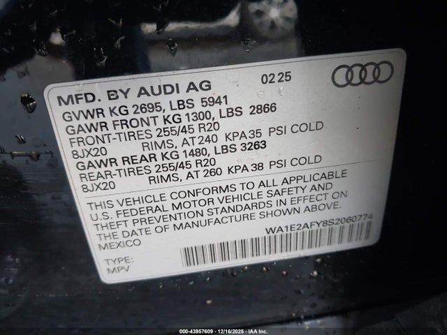 2025 AUDI Q5 WA1E2AFY8S2060774 Photo 8