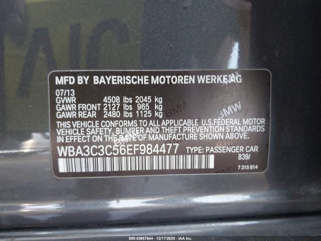 2014 BMW 320I WBA3C3C56EF984477 Photo 8